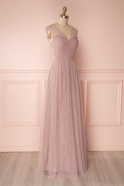 Adifa Dusty Rose Net Tulle Sleeveless A-Line Gown | Boudoir 1861 4