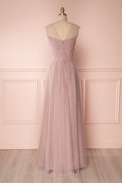 Adifa Dusty Rose Net Tulle Sleeveless A-Line Gown | Boudoir 1861 6