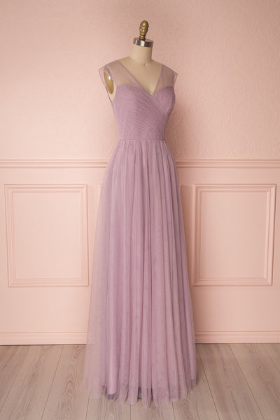 Adifa Lilac Net Tulle Sleeveless A-Line Gown | Boudoir 1861 4