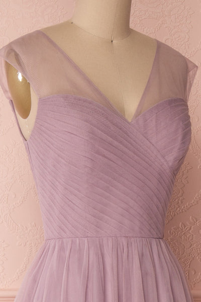 Adifa Lilac Net Tulle Sleeveless A-Line Gown | Boudoir 1861 5