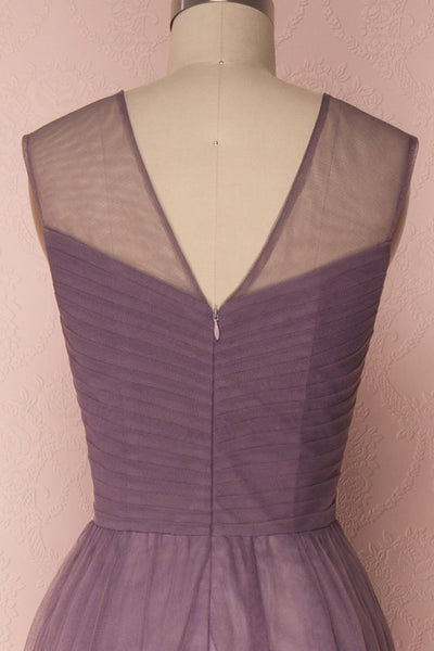 Adifa Mauve Net Tulle Sleeveless A-Line Gown | Boudoir 1861 7