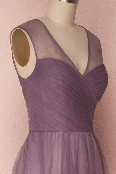 Adifa Mauve Net Tulle Sleeveless A-Line Gown | Boudoir 1861 5