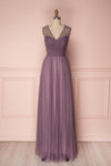 Adifa Mauve Net Tulle Sleeveless A-Line Gown | Boudoir 1861 front