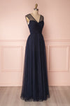 Adifa Navy Net Tulle Sleeveless A-Line Gown | Boudoir 1861 4
