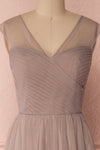 Adifa Sand Taupe Net Tulle Sleeveless A-Line Gown | Boudoir 1861 3