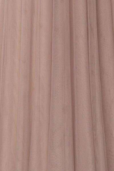 Adifa Sand Taupe Net Tulle Sleeveless A-Line Gown | Boudoir 1861 9