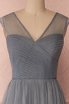 Adifa Sea Blue-Grey Net Tulle Sleeveless A-Line Gown | Boudoir 1861 3