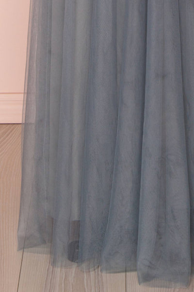 Adifa Sea Blue-Grey Net Tulle Sleeveless A-Line Gown | Boudoir 1861 8