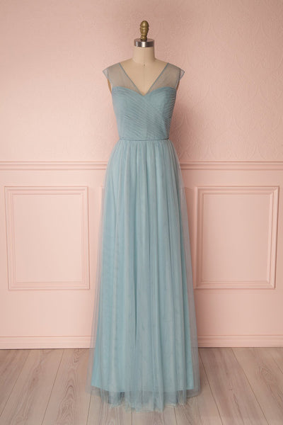 Adifa Seafoam Teal Tulle A-Line Gown | Boudoir 1861 front