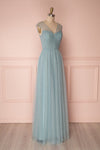 Adifa Seafoam Teal Net Tulle Sleeveless A-Line Gown | Boudoir 1861 4