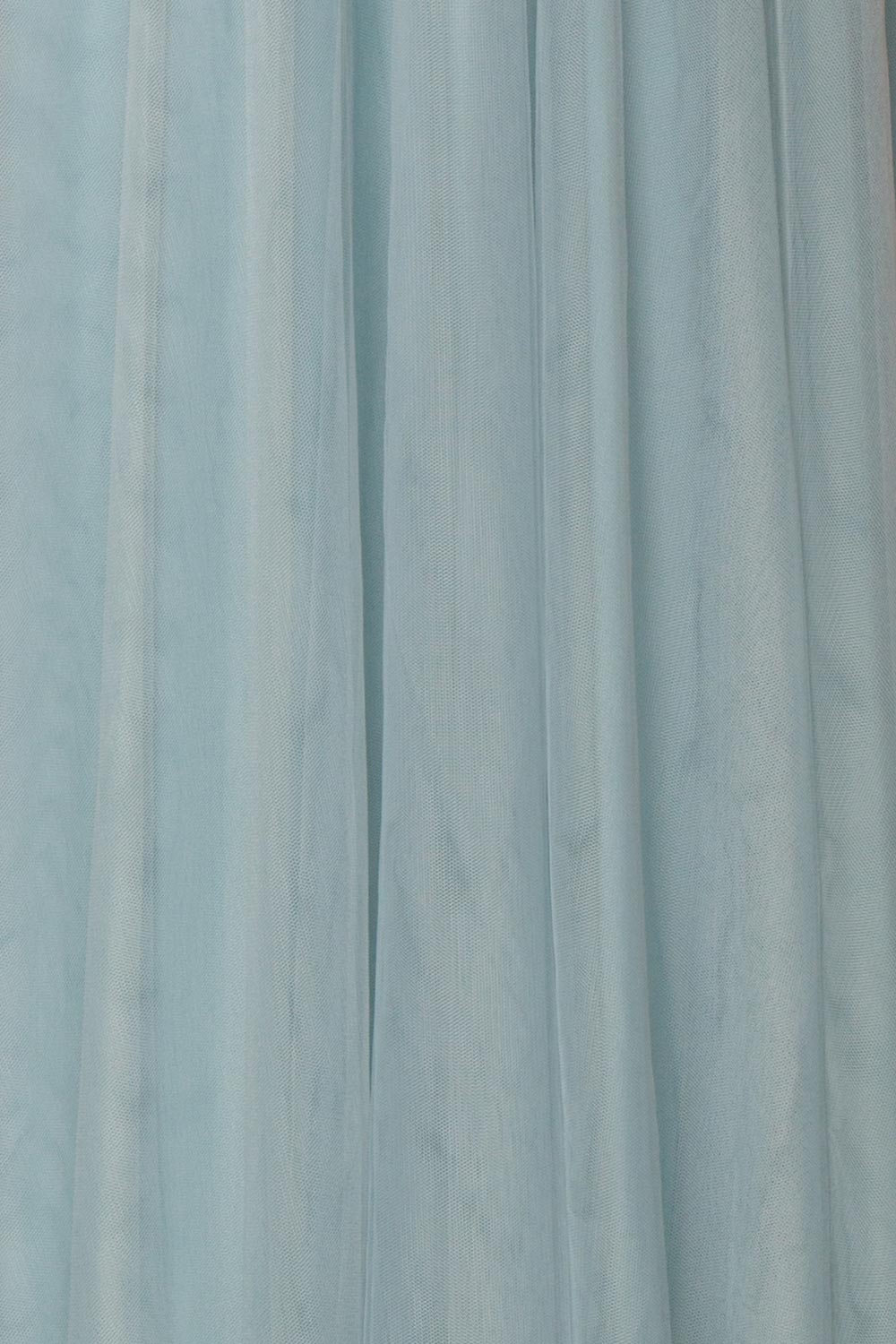 Adifa Seafoam Teal Net Tulle Sleeveless A-Line Gown | Boudoir 1861 9