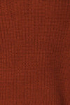 Adrano Cannelle Brown V-Neck Knit Sweater | TEXTURE DETAIL | La Petite Garçonne