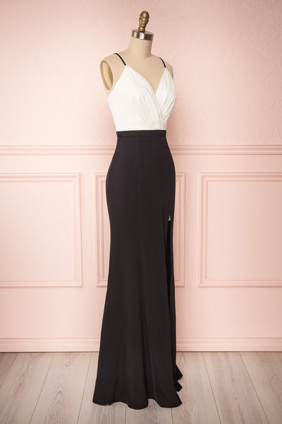 Adriadne Black & White Mermaid Maxi Prom Dress | Boutique 1861 3
