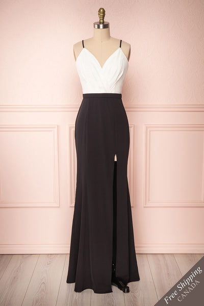 Adriadne Black & White Mermaid Maxi Prom Dress | Boutique 1861 1