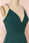 Aelis Green Chiffon Pleated Plunging V-Neckline Gown | Boudoir 1861 5