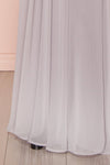 Aelis Grey Chiffon Pleated Plunging V-Neckline Gown | Boudoir 1861 8