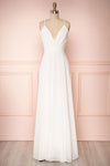 Aelis Ivory Chiffon Plunging V-Neckline Gown | Boudoir 1861 front