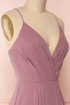 Aelis Mauve Purple Chiffon Plunging V-Neckline Gown | Boudoir 1861 5