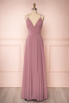 Aelis Mauve Purple Chiffon Plunging V-Neckline Gown | Boudoir 1861 plus