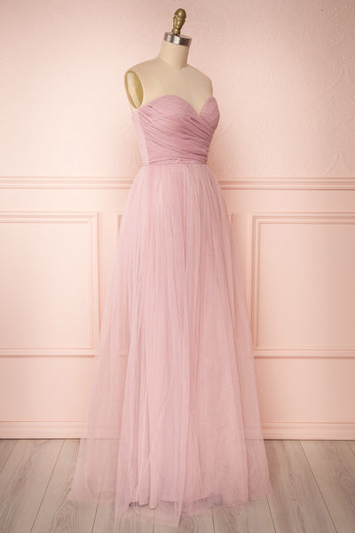 Aerie Dusty Pink Tulle & Mesh A-Line Maxi Dress | Boutique 1861 side view