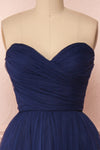 Aerie Navy Blue Tulle & Mesh A-Line Maxi Dress | Boutique 1861 front close-up