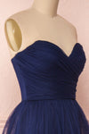 Aerie Navy Blue Tulle & Mesh A-Line Maxi Dress | Boutique 1861 side close-up