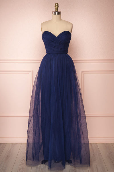 Aerie Navy Blue Tulle & Mesh A-Line Maxi Dress | Boutique 1861