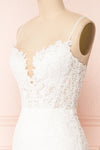 Aerlene White Embroidered Maxi Bridal Dress | Boudoir 1861 side close-up