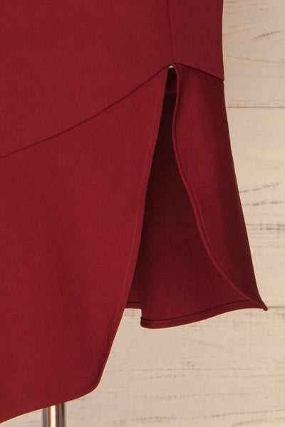 Agathe Burgundy Party Dress | Robe  skirt close up| La Petite Garçonne