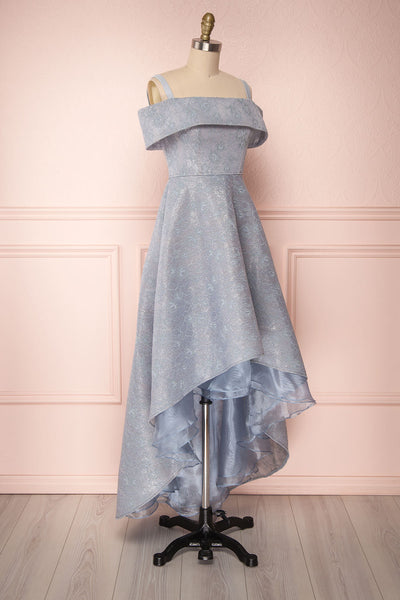 Agnek Bleu Light Blue Embroidered High-Low Gown | Boutique 1861 3
