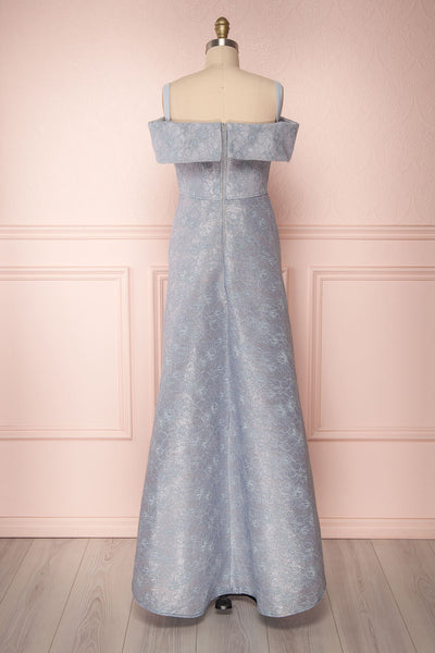 Agnek Bleu Light Blue Embroidered High-Low Gown | Boutique 1861 5