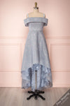 Agnek Bleu Light Blue Embroidered High-Low Gown | Boutique 1861 1