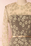 Agnetha Golden Floral Mesh Midi A-Line Dress | Boutique 1861 2