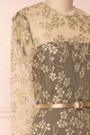 Agnetha Golden Floral Mesh Midi A-Line Dress | Boutique 1861 4