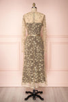 Agnetha Golden Floral Mesh Midi A-Line Dress | Boutique 1861 5
