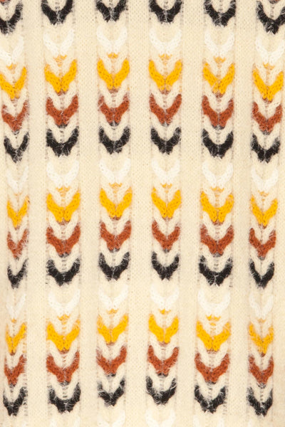 Agnieszka Cream & Brown Oversized Knit Sweater | TEXTURE DETAIL | La Petite Garçonne
