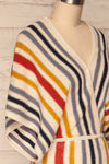 Agnita Knit Striped Batwing Sleeves Fitted Dress | La Petite Garçonne side close-up