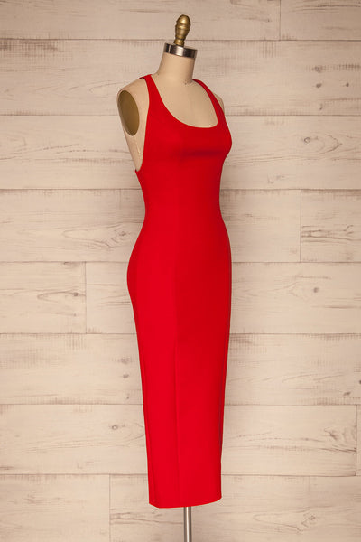 Agnolia Red Cocktail Dress | Robe | La Petite Garçonne side view