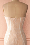Agostina - Ivory and dusty pink lace bustier gown