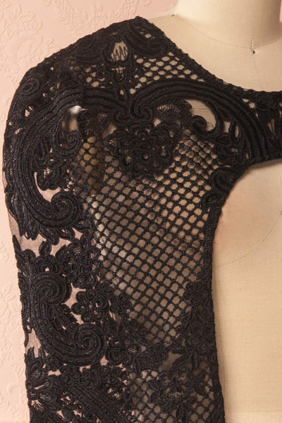 Agota Night Black Embroidered Lace Cape | Boutique 1861 5