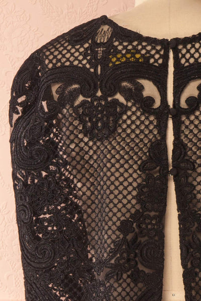 Agota Night Black Embroidered Lace Cape | Boutique 1861 7