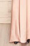 Agras Petal Rose Gold Satin Maxi Dress | La Petite Garçonne 8