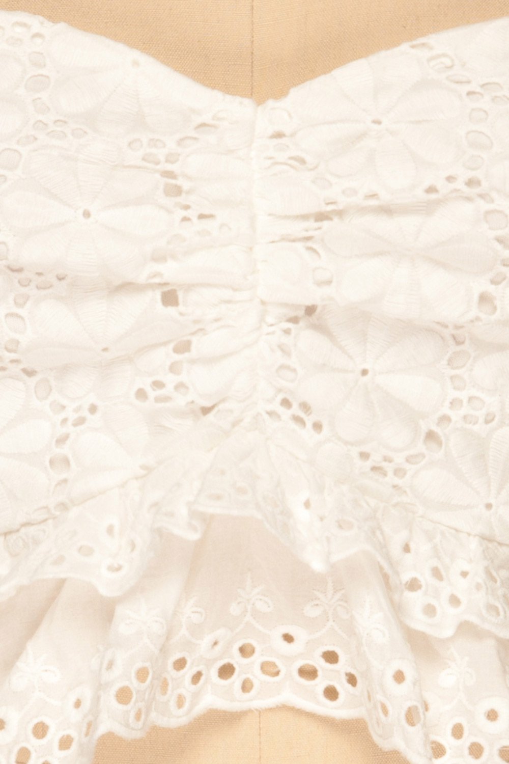 Aguamasa White Lace Ruffled Crop Top | La Petite Garçonne 8