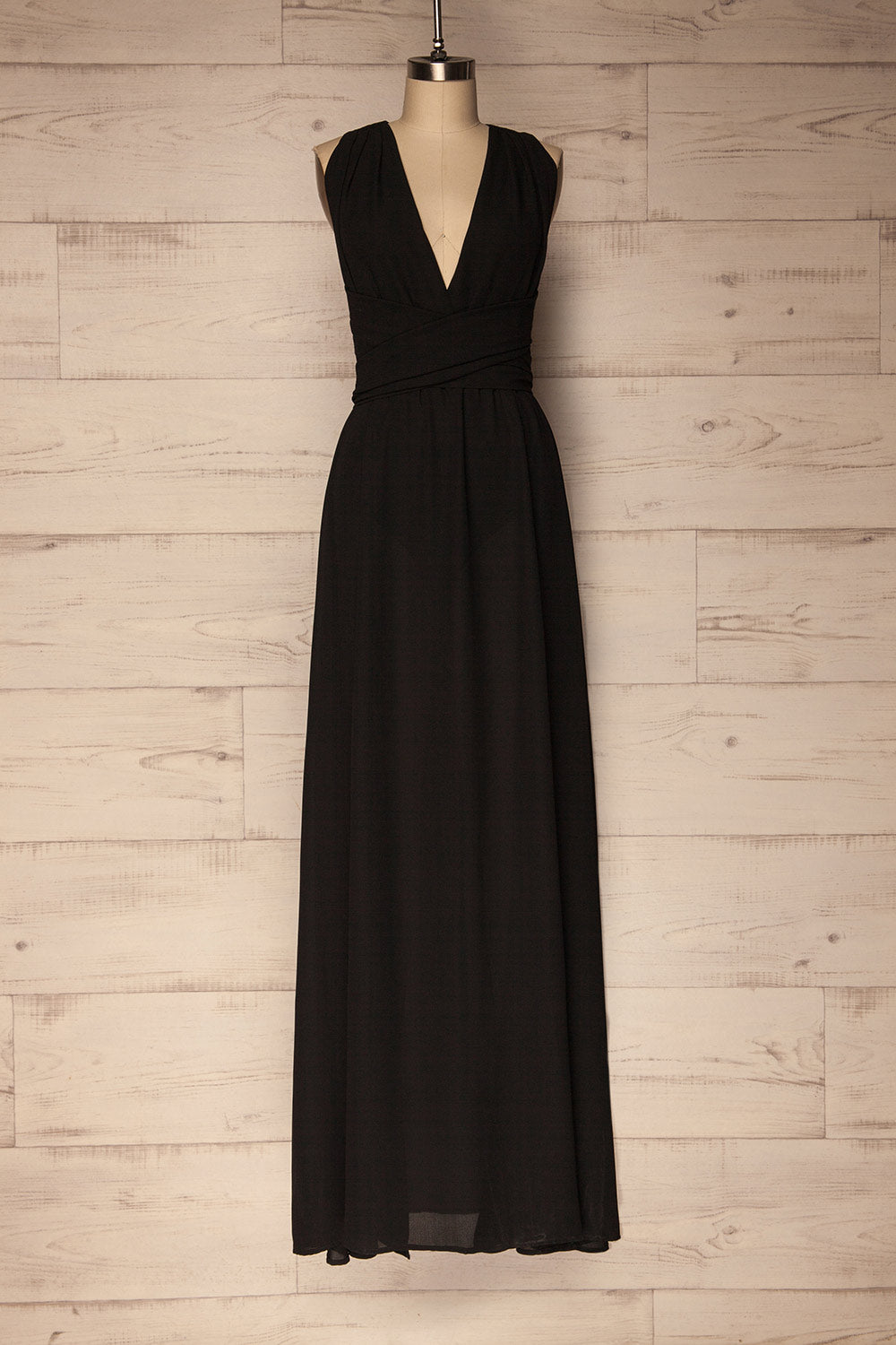 Aigaleo Onyx Black Chiffon Empire Gown | La Petite Garçonne 1