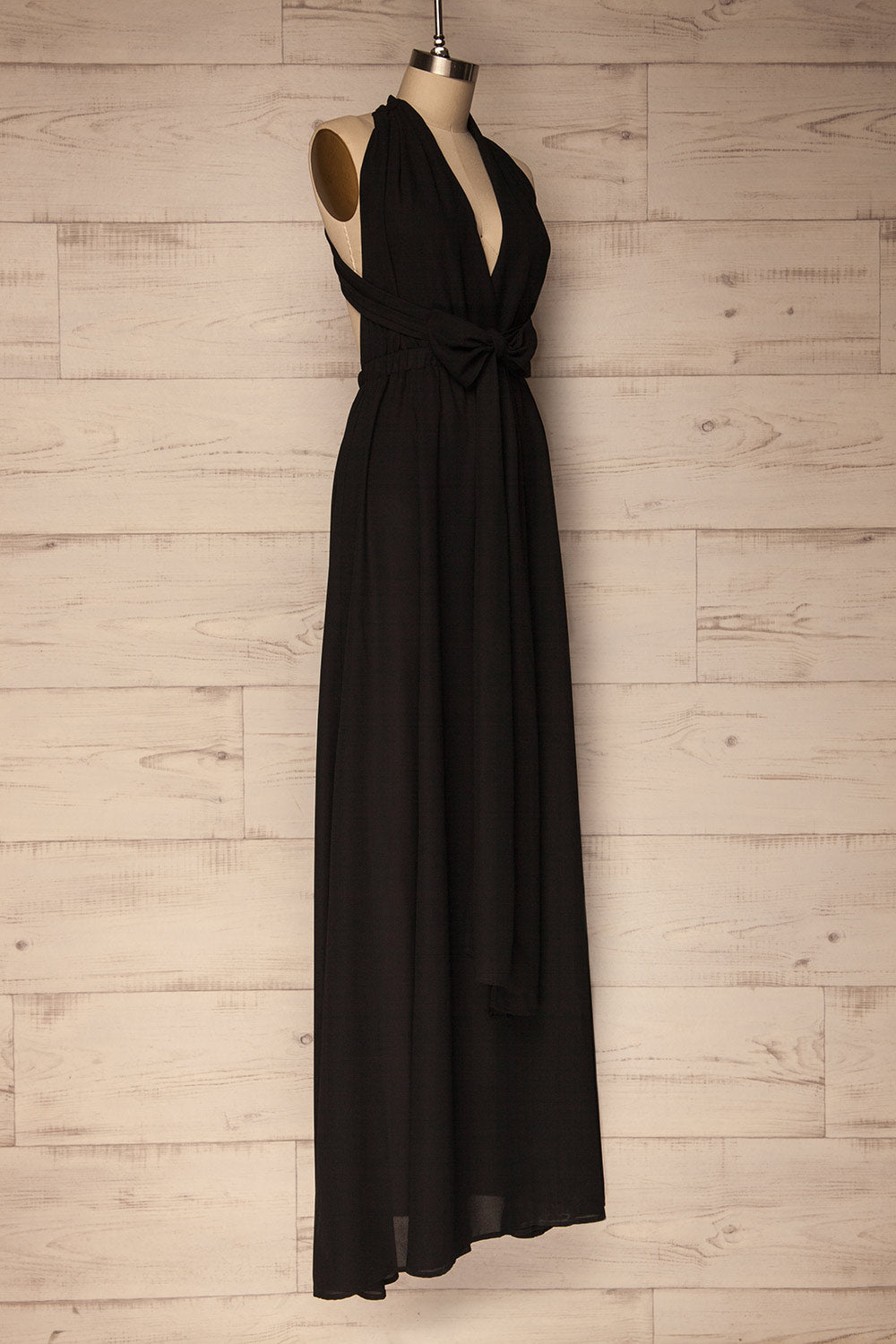 Aigaleo Onyx Black Chiffon Empire Gown | La Petite Garçonne 5