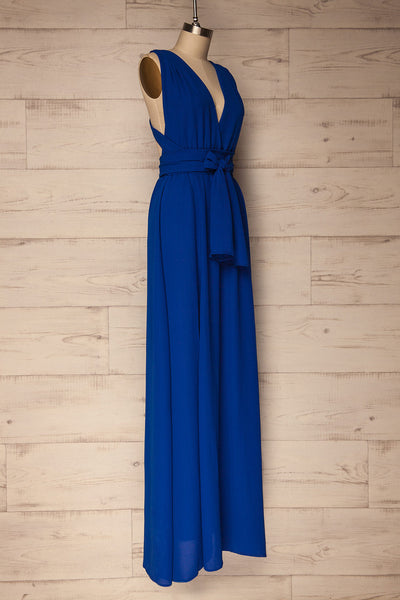 Aigaleo Sapphire Blue Chiffon Empire Gown | La Petite Garçonne 6