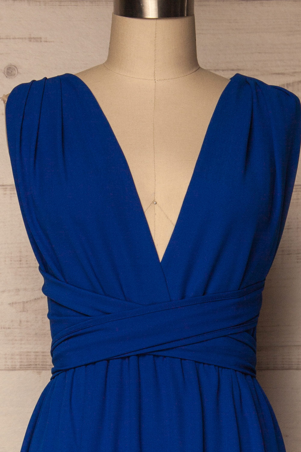 Aigaleo Sapphire Blue Chiffon Empire Gown | La Petite Garçonne 5