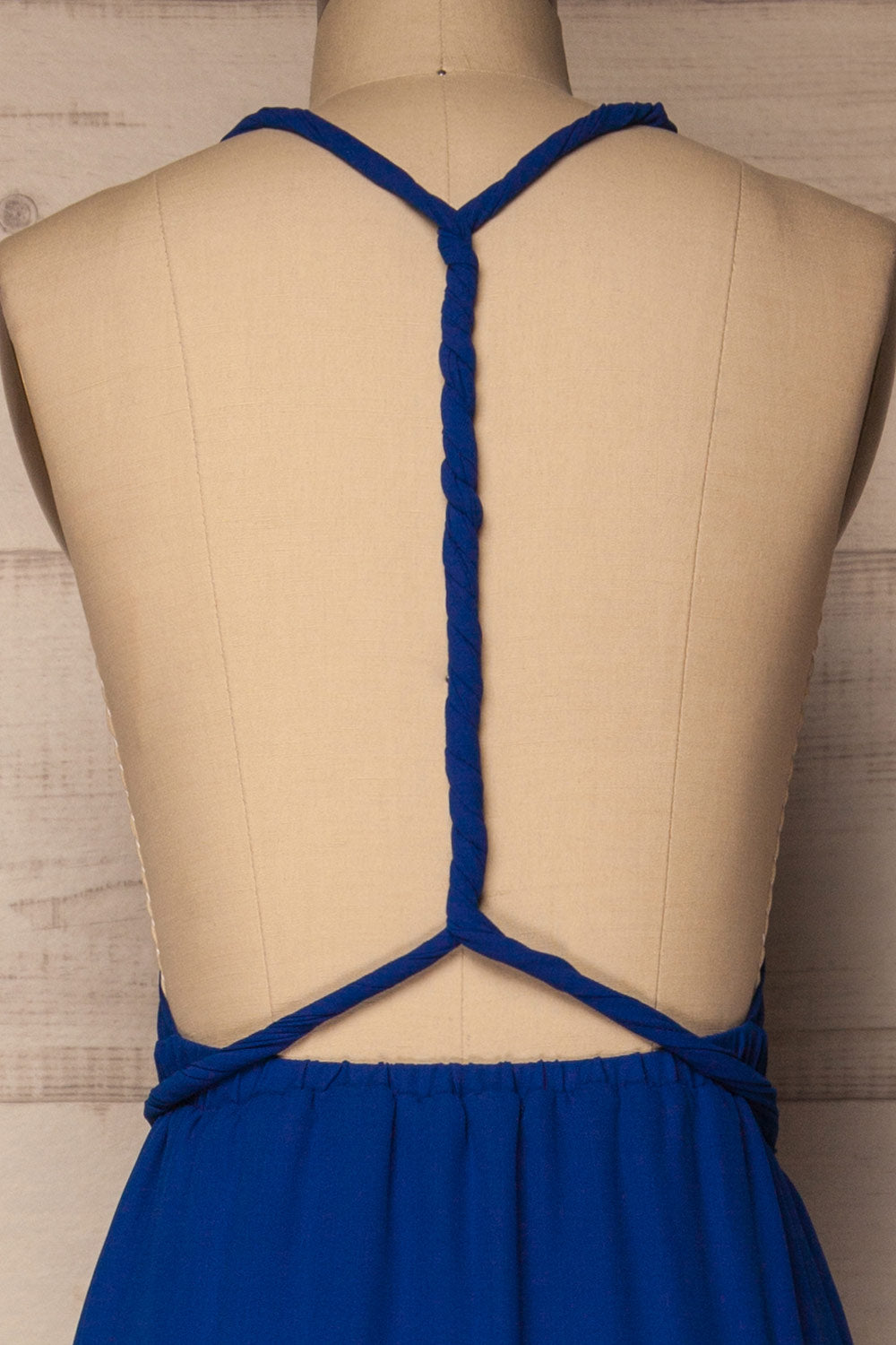 Aigaleo Sapphire Blue Chiffon Empire Gown | La Petite Garçonne 9
