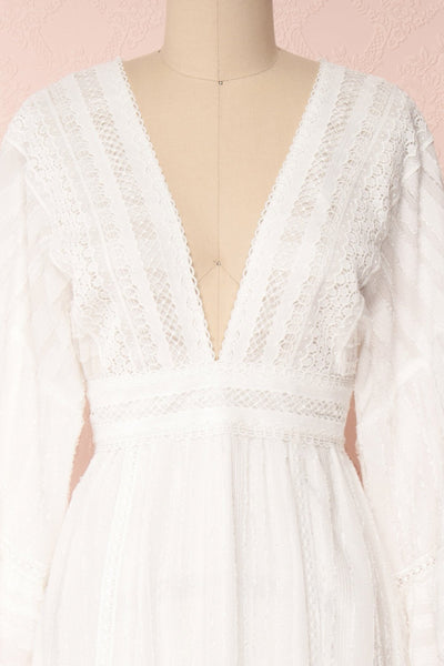 Aimiliona White Embroidered Maxi Bridal Dress | Boudoir 1861 3
