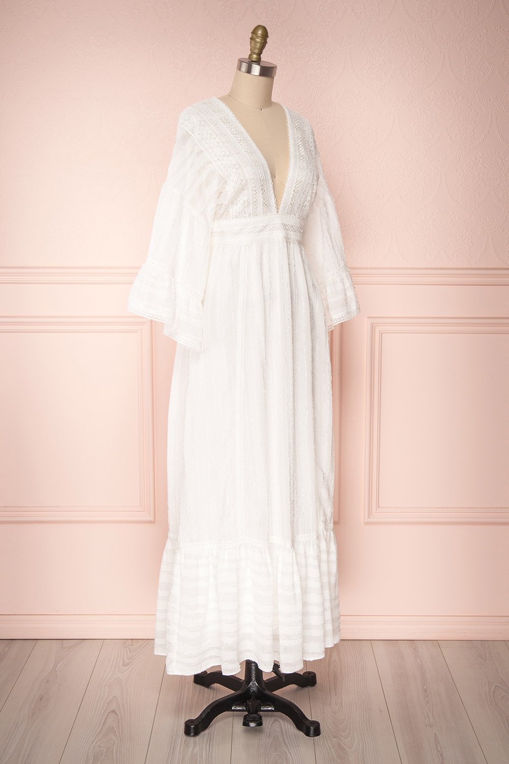 Aimiliona White Embroidered Maxi Bridal Dress | Boudoir 1861 4